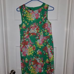 NWOT Talbots Petite Green Floral Sleevless dress